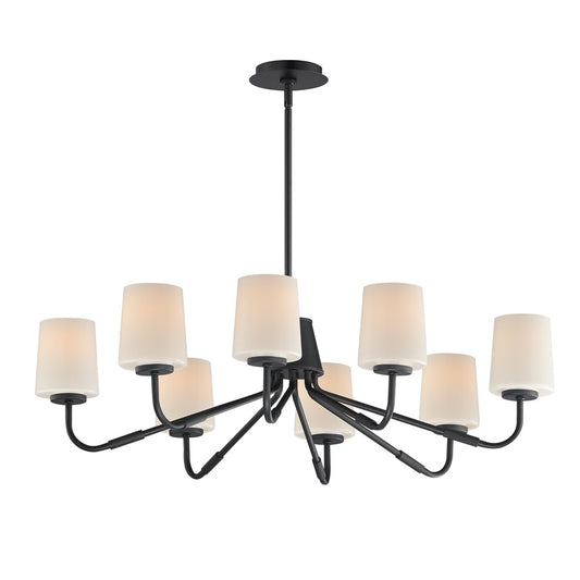 Maxim Lighting Durham 8 Light Chandelier, Black/White