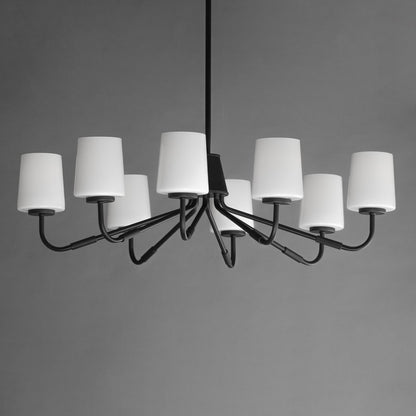 Maxim Lighting Durham 8 Light Chandelier, Black/White