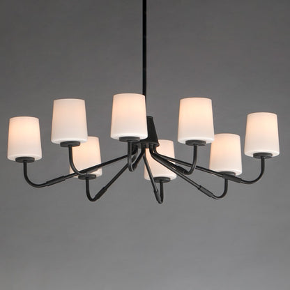 Maxim Lighting Durham 8 Light Chandelier, Black/White