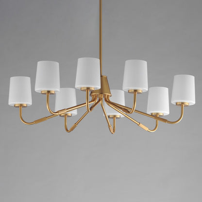 Maxim Lighting Durham 8 Light Chandelier, Natural Aged Brass/White