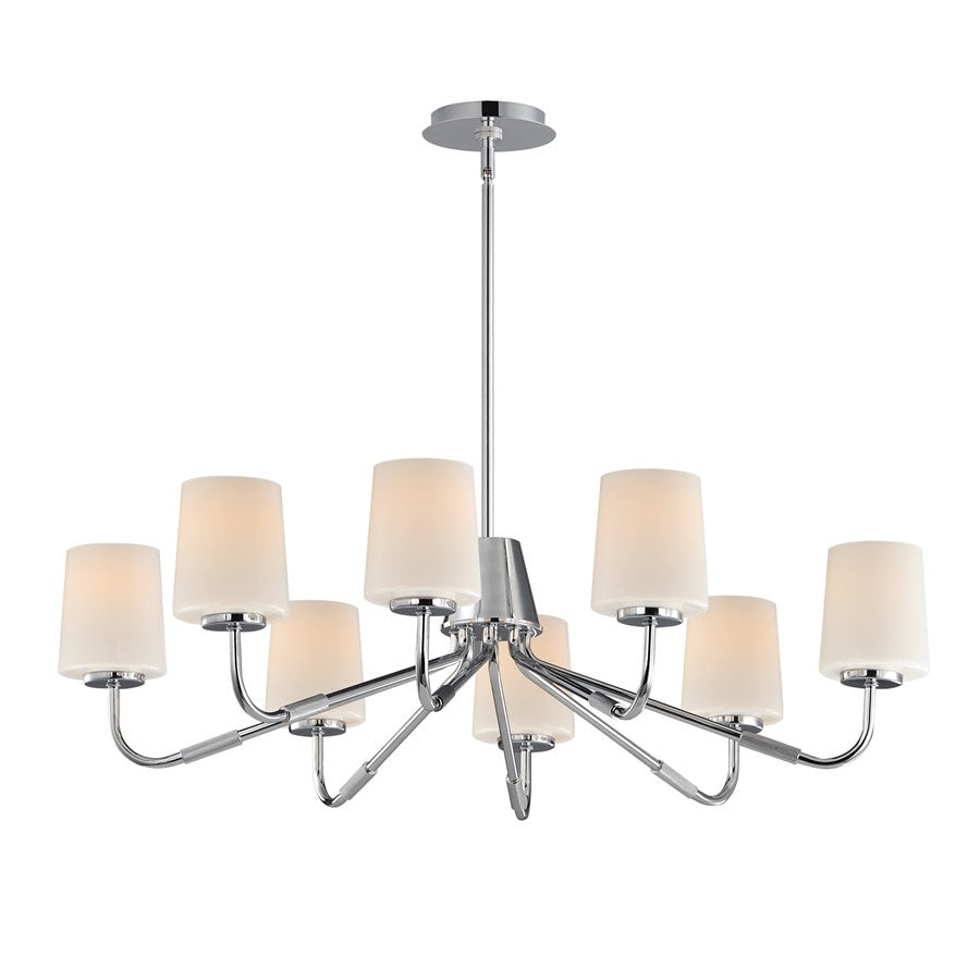 Maxim Lighting Durham 8 Light Chandelier, Polished Chrome/White - 12698WTPC