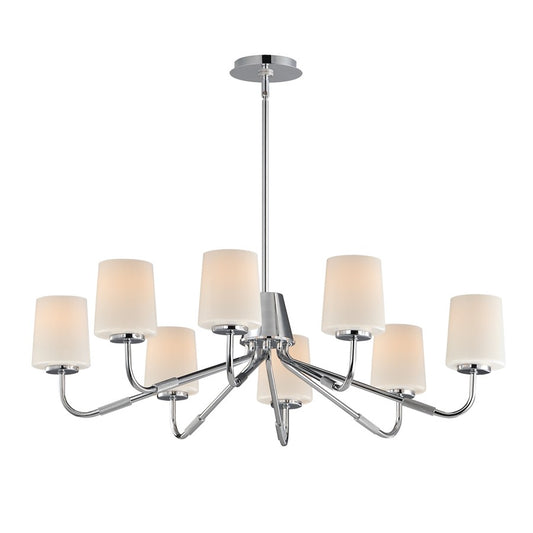 Maxim Lighting Durham 8 Light Chandelier, Polished Chrome/White
