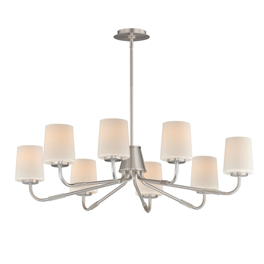 Maxim Lighting Durham 8 Light 8.75" Chandelier, Satin Nickel/White
