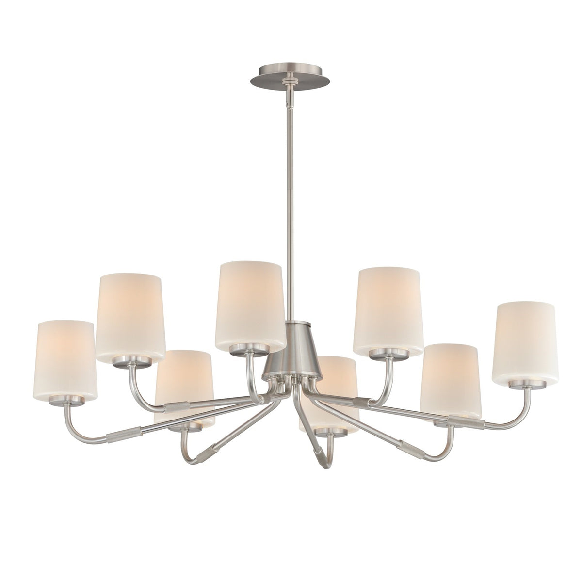 Maxim Lighting Durham 8 Light 8.75" Chandelier, Satin Nickel/White