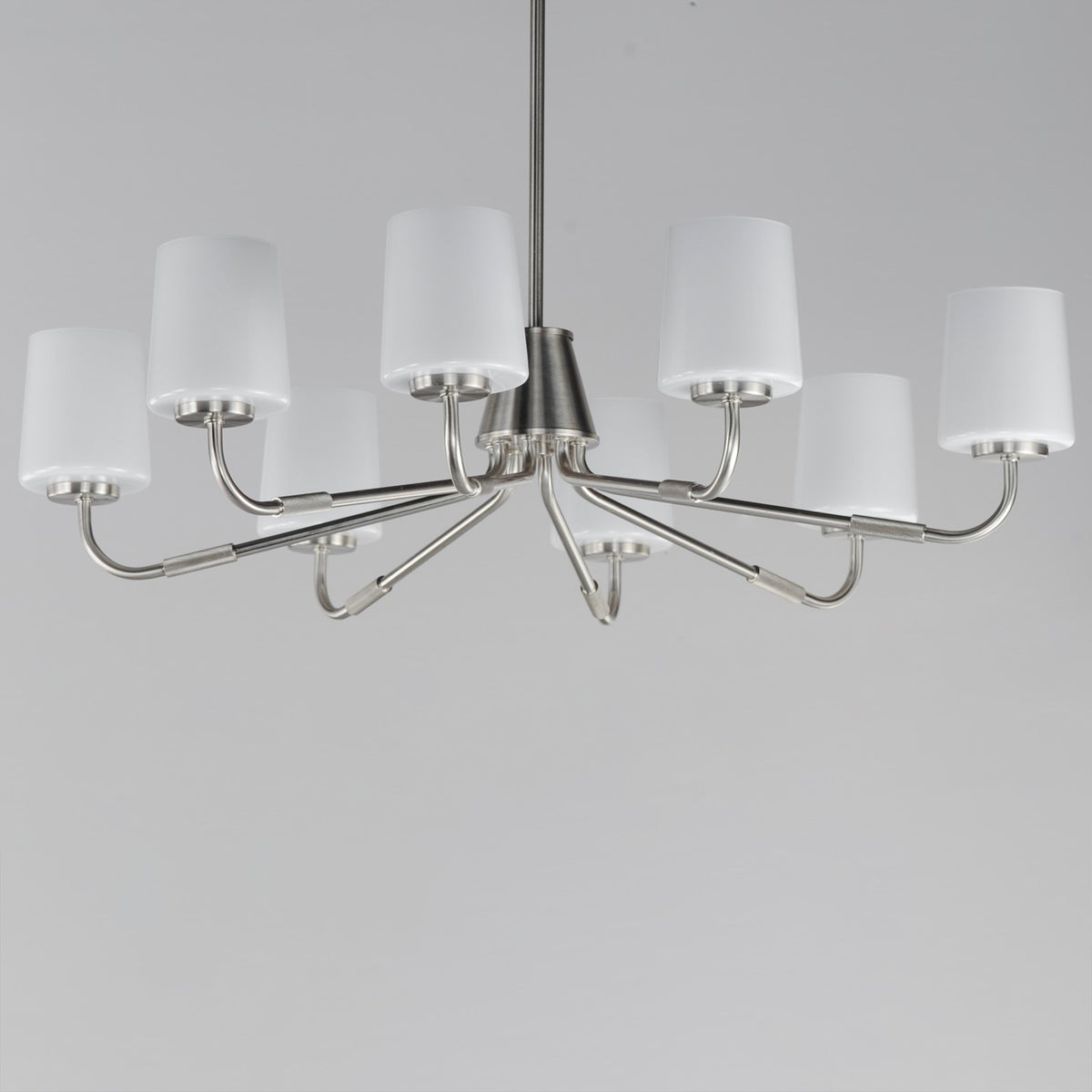 Maxim Lighting Durham 8 Light 8.75" Chandelier, Satin Nickel/White