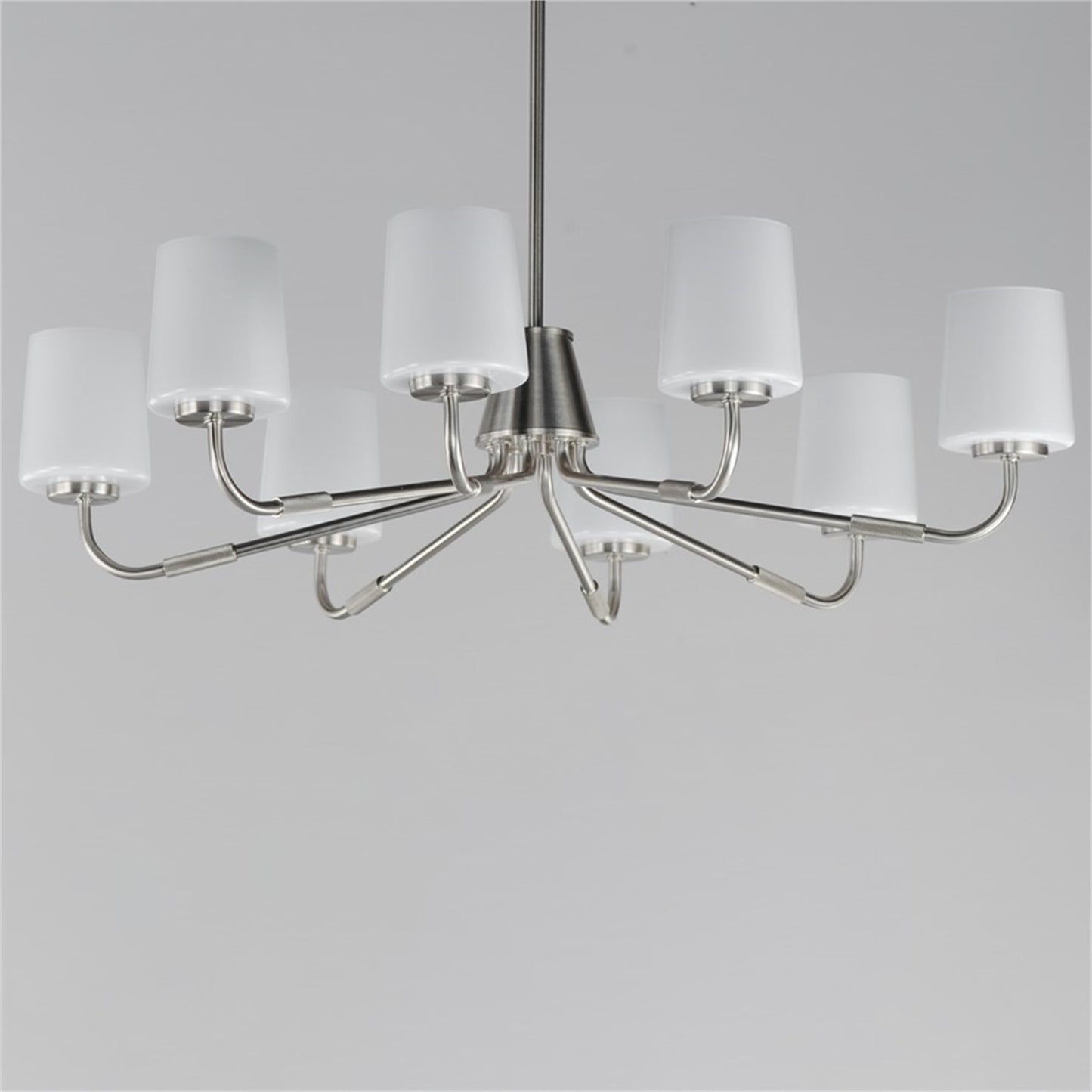 Maxim Lighting Durham 8 Light 8.75" Chandelier, Satin Nickel/White