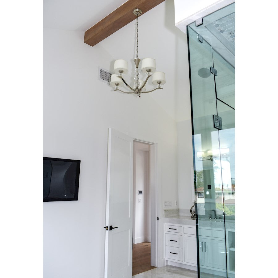 5-Light Chandelier Polished Nickel
