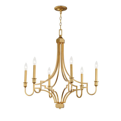 Normandy Chandelier, Gold Leaf