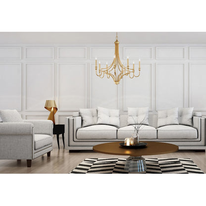 Normandy Chandelier, Gold Leaf