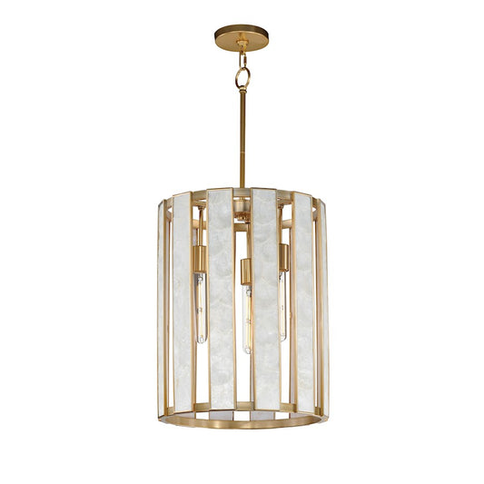 3 Light Entry Foyer Pendant, Capiz
