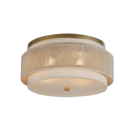 Maxim Lighting Seacliff 2 Light Flush Mount, Natural Aged Brass