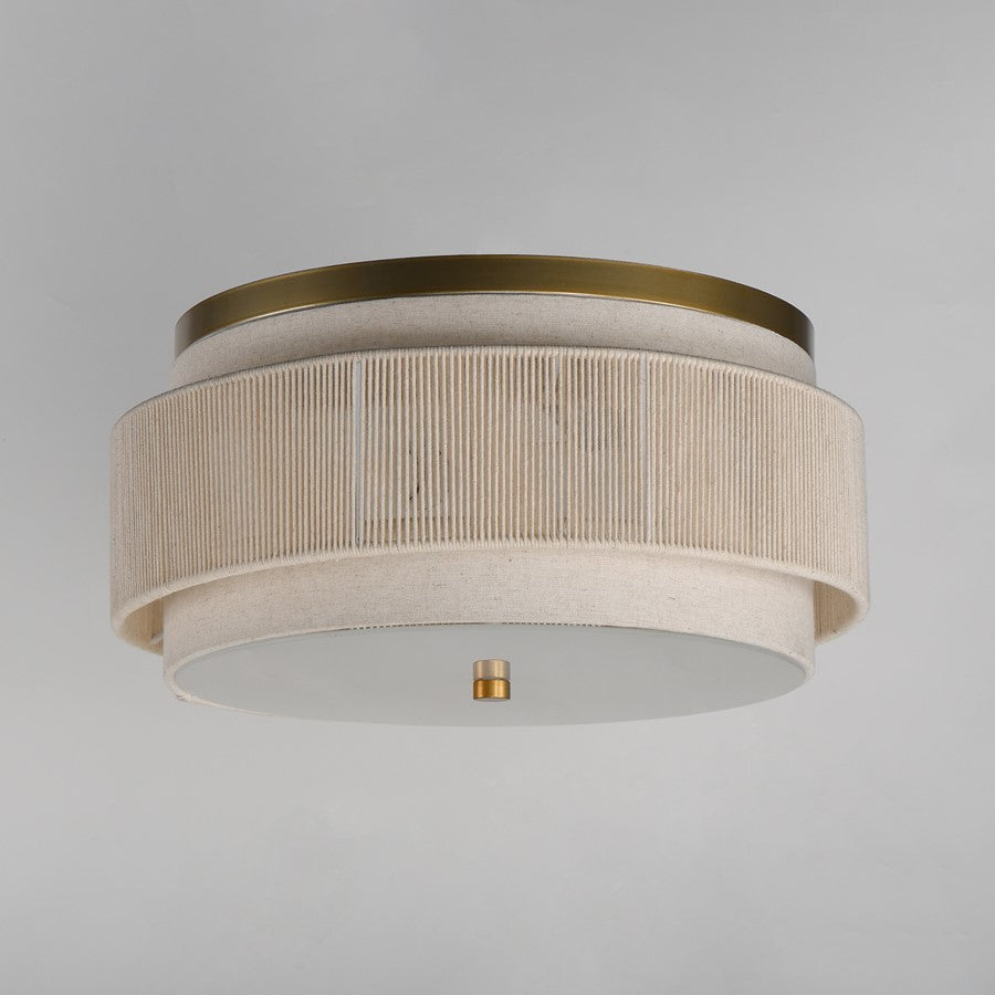 Maxim Lighting Seacliff 2 Light Flush Mount, Natural Aged Brass