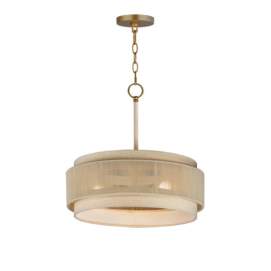 Maxim Lighting Seacliff 3 Light Single Pendant, Natural Aged Brass