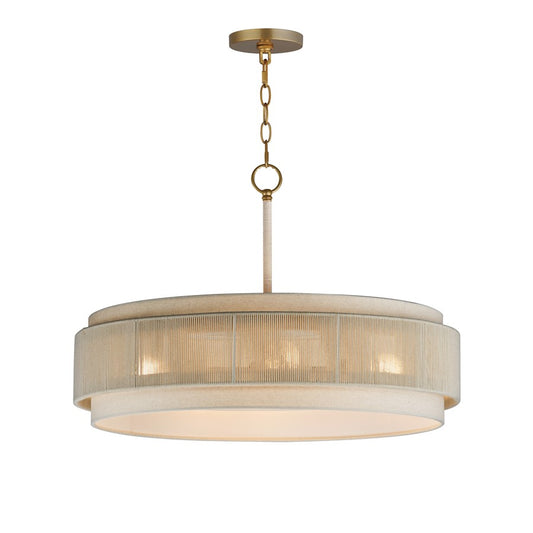 Maxim Lighting Seacliff 4 Light Single Pendant, Natural Aged Brass