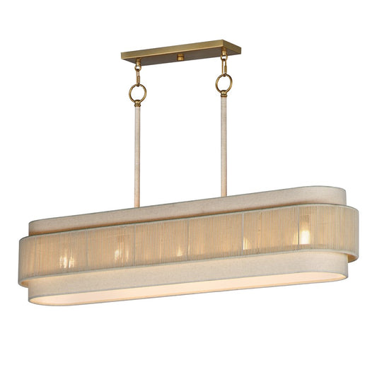 Maxim Lighting Seacliff 5 Light Linear Pendant, Natural Aged Brass