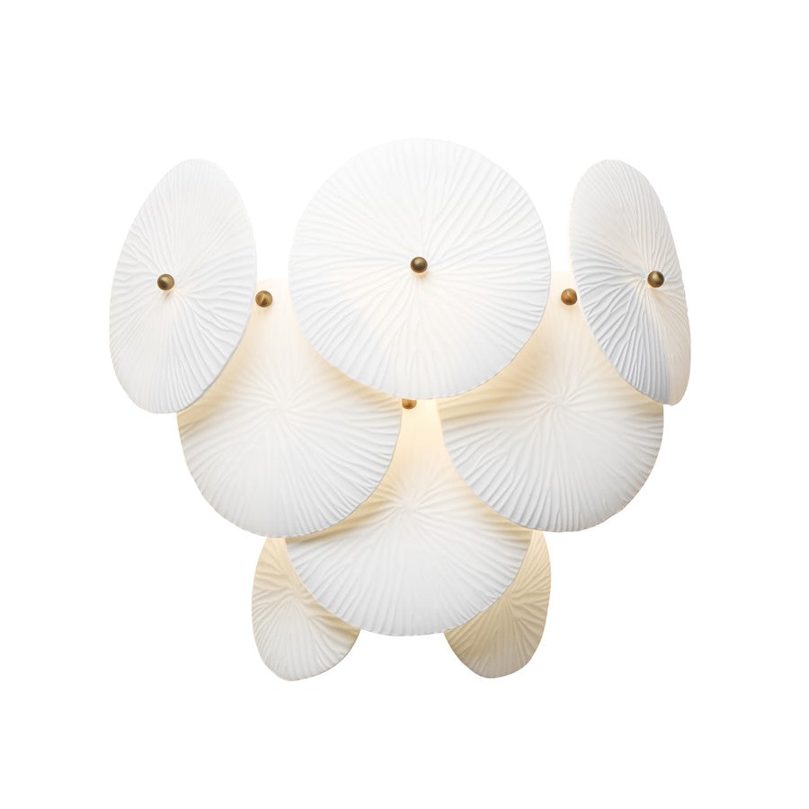 Maxim Lighting Isla 1Lt 13" Wall Sconce, Natural Aged Brass/White - 12820WTNAB