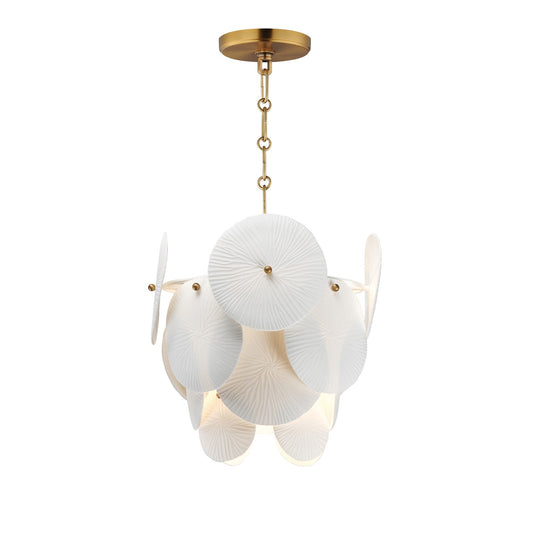 Maxim Lighting Isla 1Lt 13.25" Single Pendant, Aged Brass/White