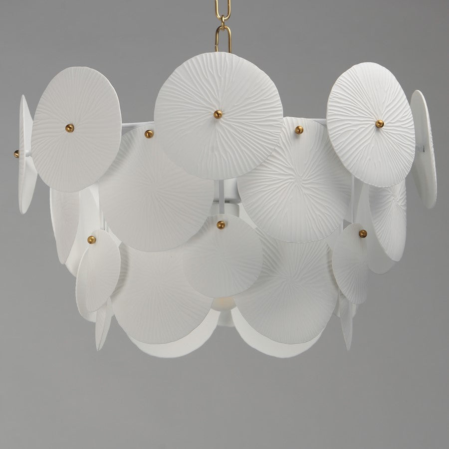 Maxim Lighting Isla 4 Light Mini Chandelier, Aged Brass/White