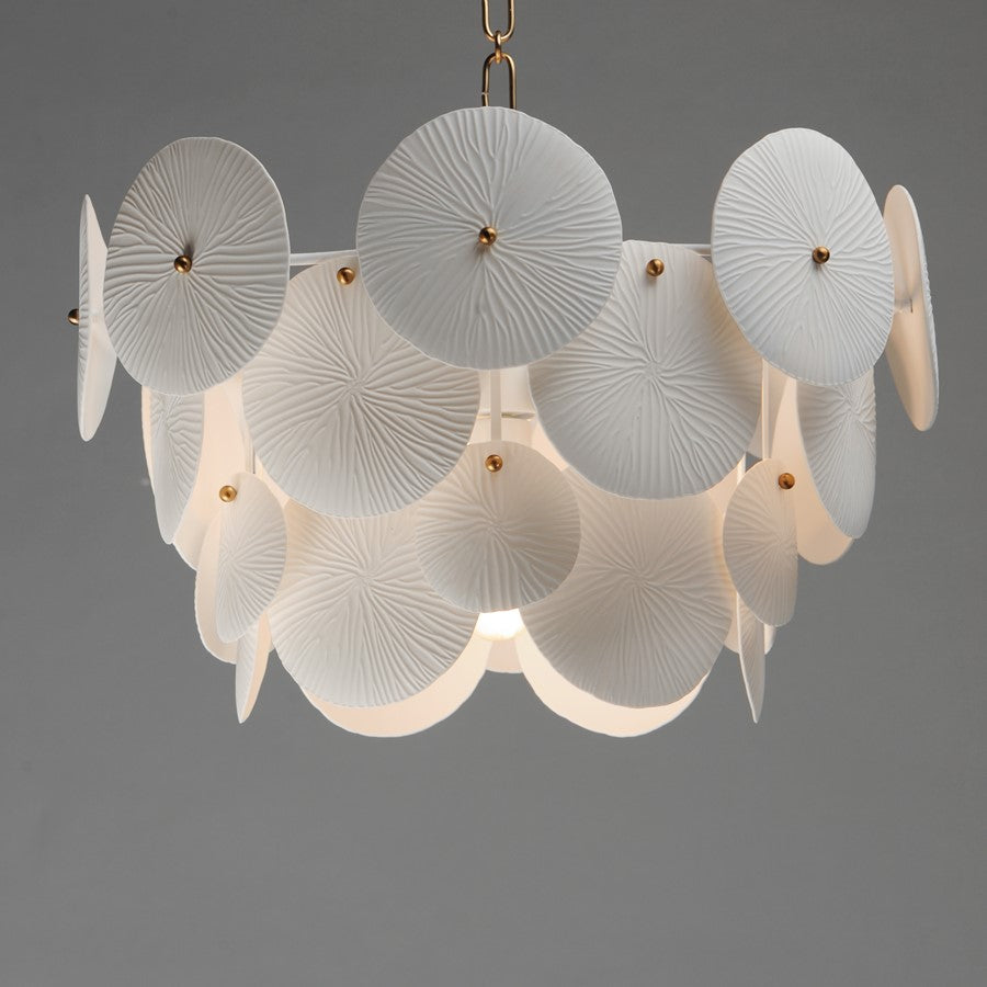Maxim Lighting Isla 4 Light Mini Chandelier, Aged Brass/White
