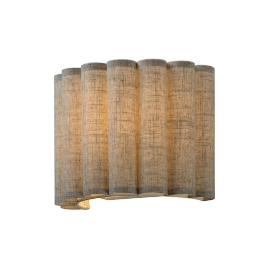Maxim Penelope 1-Light Wall Sconce | Traditional Natural Aged Brass and Off White Linen | Bedroom & Hallway Accent Light | Model 12840OFNAB