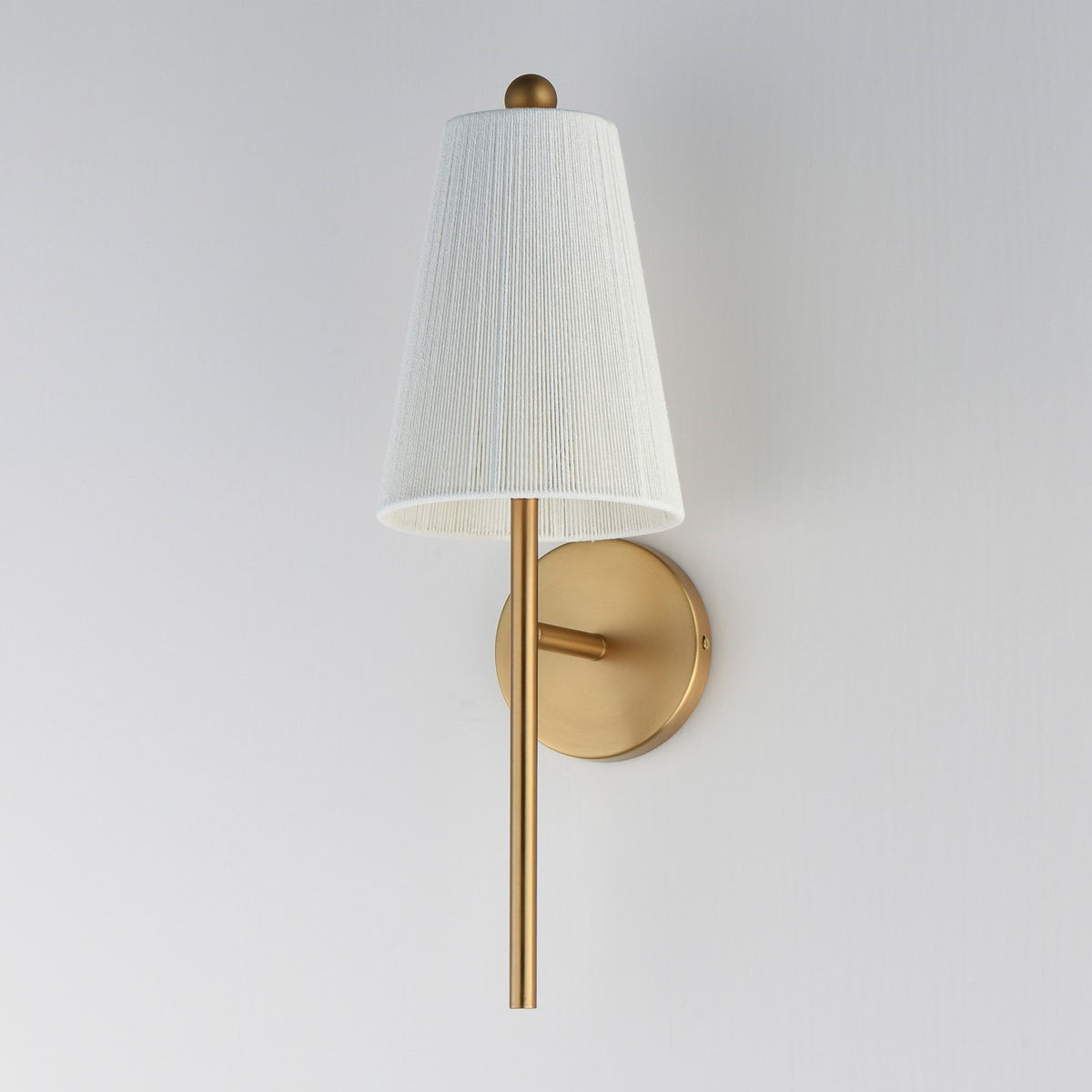 Maxim Lighting Valette 21in 1-Light Wall Sconce | Coastal Natural Aged Brass and Bleached Cotton Rope | Bedroom & Hallway Accent | Model 12861NAB