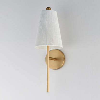 Maxim Lighting Valette 21in 1-Light Wall Sconce | Coastal Natural Aged Brass and Bleached Cotton Rope | Bedroom & Hallway Accent | Model 12861NAB
