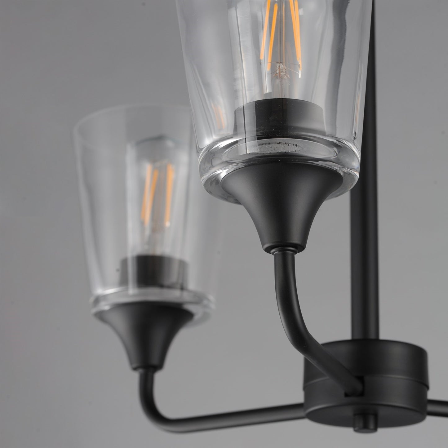 Maxim Lighting Hudson 3Lt 15.25" Single-Tier Chandelier, Black/Clear