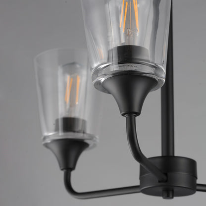 Maxim Lighting Hudson 3Lt 15.25" Single-Tier Chandelier, Black/Clear