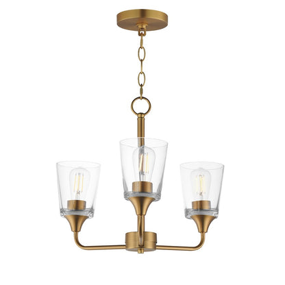 Maxim Lighting Hudson 3Lt 15.25" Single-Tier Chandelier, Brs/Clear - 12873CLNAB