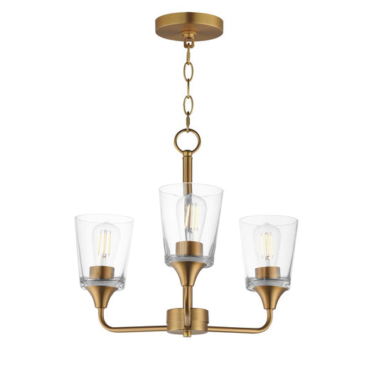 Maxim Lighting Hudson 3Lt 15.25" Single-Tier Chandelier, Brs/Clear - 12873CLNAB