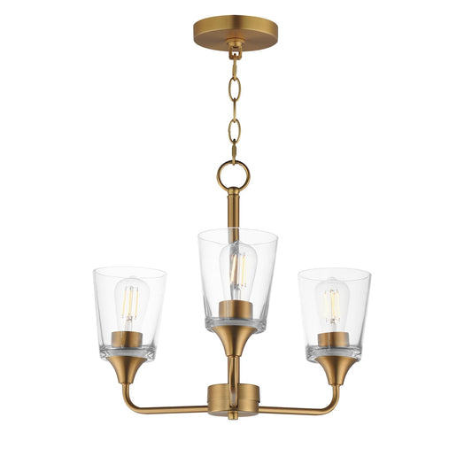 Maxim Lighting Hudson 3Lt 15.25" Single-Tier Chandelier, Brs/Clear