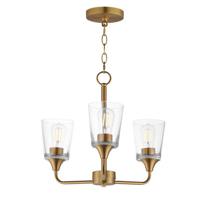 Maxim Lighting Hudson 3Lt 15.25" Single-Tier Chandelier, Brs/Clear