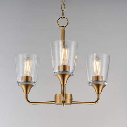 Maxim Lighting Hudson 3Lt 15.25" Single-Tier Chandelier, Brs/Clear