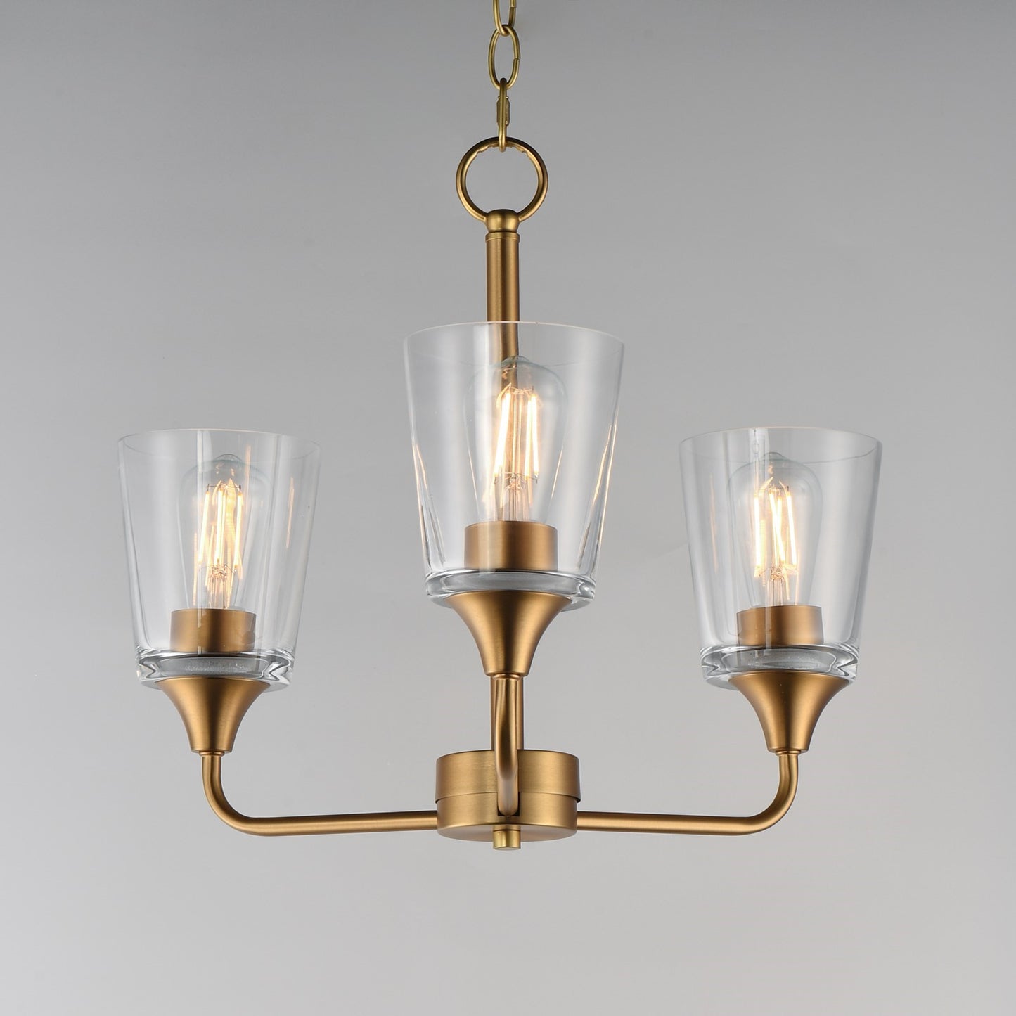 Maxim Lighting Hudson 3Lt 15.25" Single-Tier Chandelier, Brs/Clear
