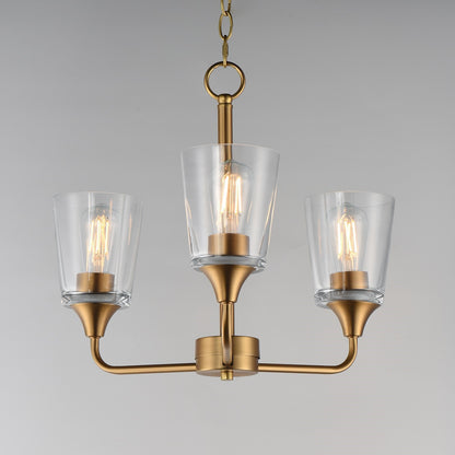 Maxim Lighting Hudson 3Lt 15.25" Single-Tier Chandelier, Brs/Clear