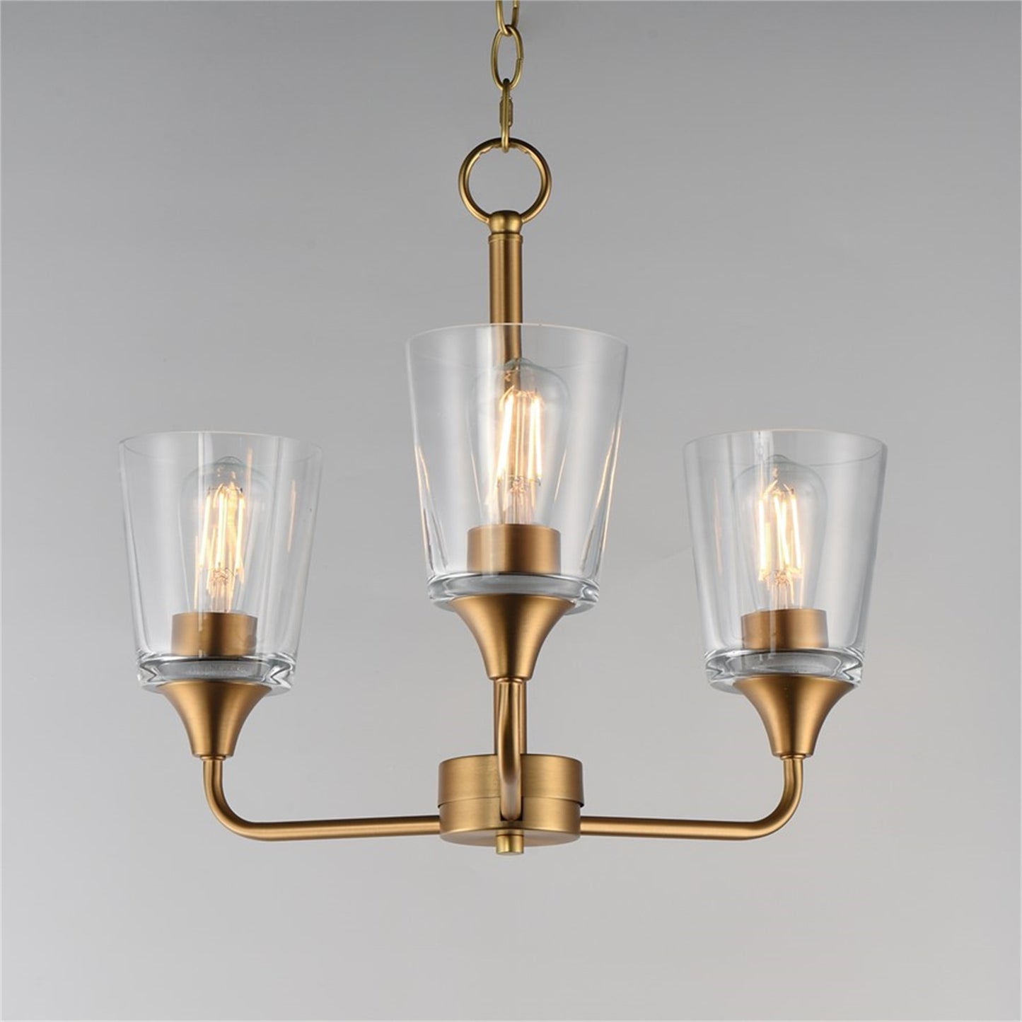 Maxim Lighting Hudson 3Lt 15.25" Single-Tier Chandelier, Brs/Clear