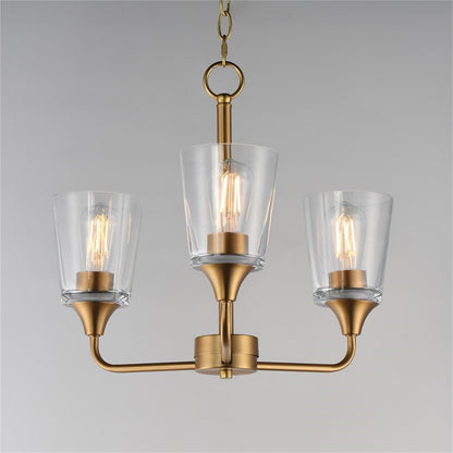 Maxim Lighting Hudson 3Lt 15.25" Single-Tier Chandelier, Brs/Clear