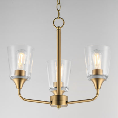 Maxim Lighting Hudson 3Lt 15.25" Single-Tier Chandelier, Brs/Clear