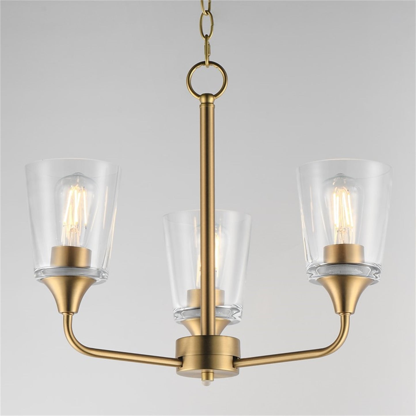Maxim Lighting Hudson 3Lt 15.25" Single-Tier Chandelier, Brs/Clear