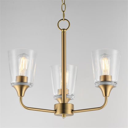 Maxim Lighting Hudson 3Lt 15.25" Single-Tier Chandelier, Brs/Clear