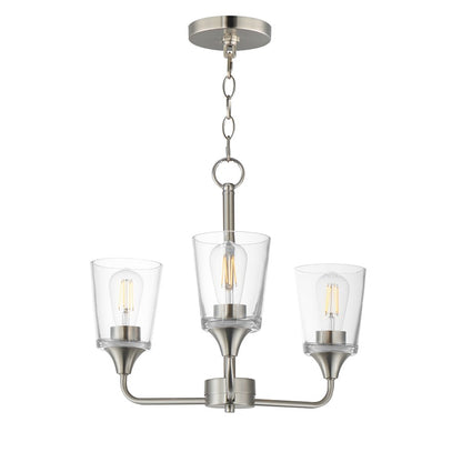Maxim Lighting Hudson 3Lt 15.25" Single-Tier Chandelier, Nk/Clear - 12873CLSN