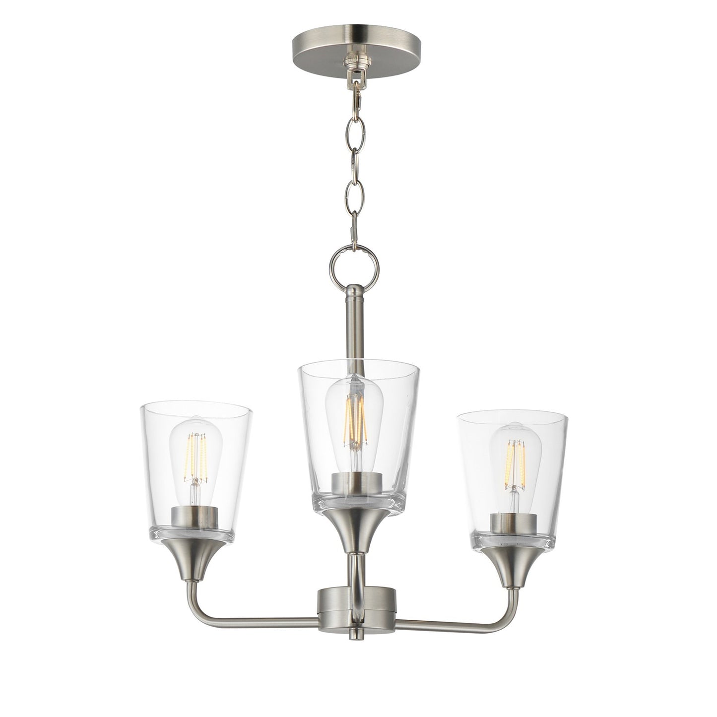 Maxim Lighting Hudson 3Lt 15.25" Single-Tier Chandelier, Nk/Clear