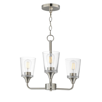 Maxim Lighting Hudson 3Lt 15.25" Single-Tier Chandelier, Nk/Clear