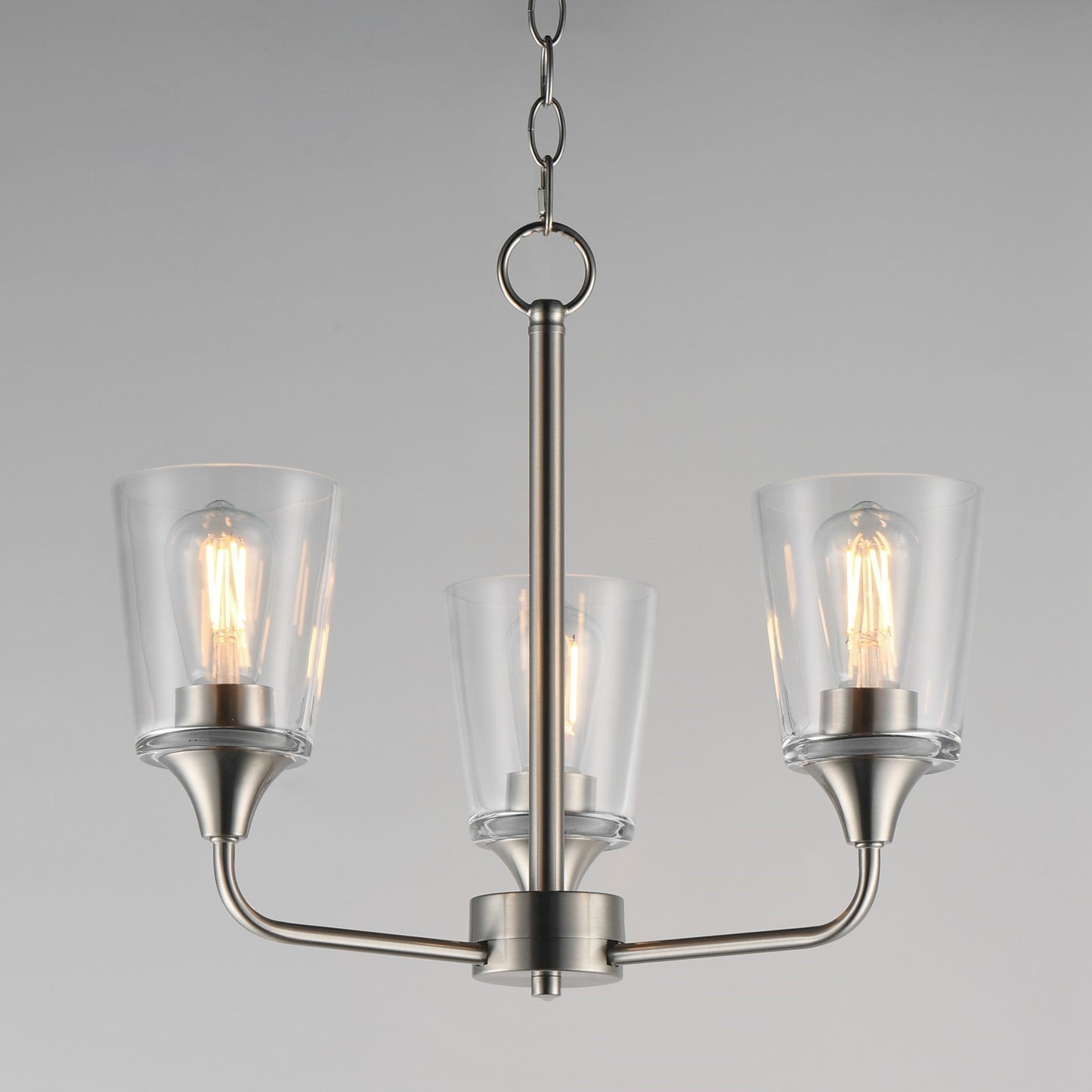 Maxim Lighting Hudson 3Lt 15.25" Single-Tier Chandelier, Nk/Clear