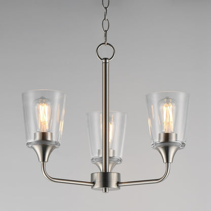 Maxim Lighting Hudson 3Lt 15.25" Single-Tier Chandelier, Nk/Clear