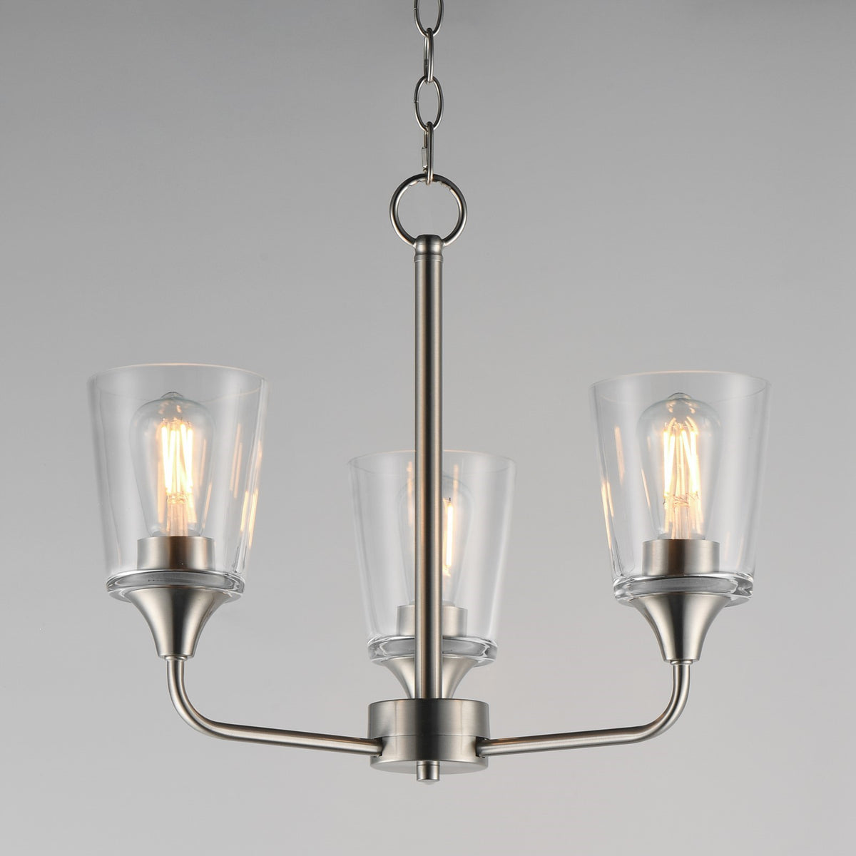Maxim Lighting Hudson 3Lt 15.25" Single-Tier Chandelier, Nk/Clear