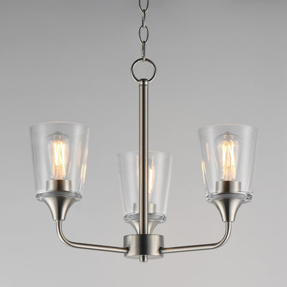 Maxim Lighting Hudson 3Lt 15.25" Single-Tier Chandelier, Nk/Clear