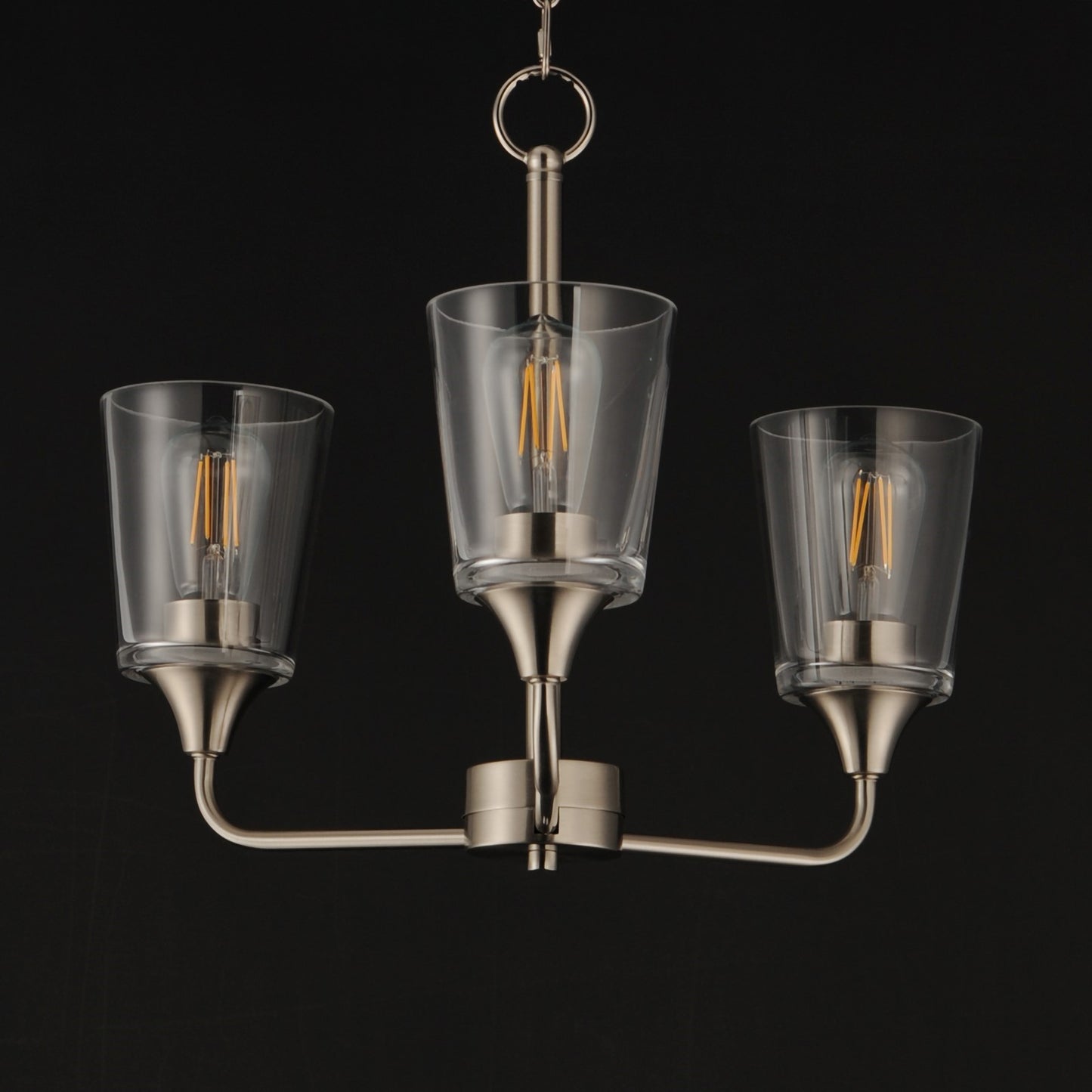 Maxim Lighting Hudson 3Lt 15.25" Single-Tier Chandelier, Nk/Clear