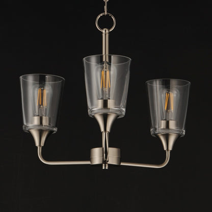 Maxim Lighting Hudson 3Lt 15.25" Single-Tier Chandelier, Nk/Clear