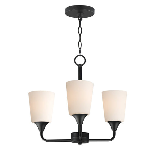 Maxim Lighting Hudson 3Lt 15.25" Single-Tier Chandelier, Black/White - 12873SWBK